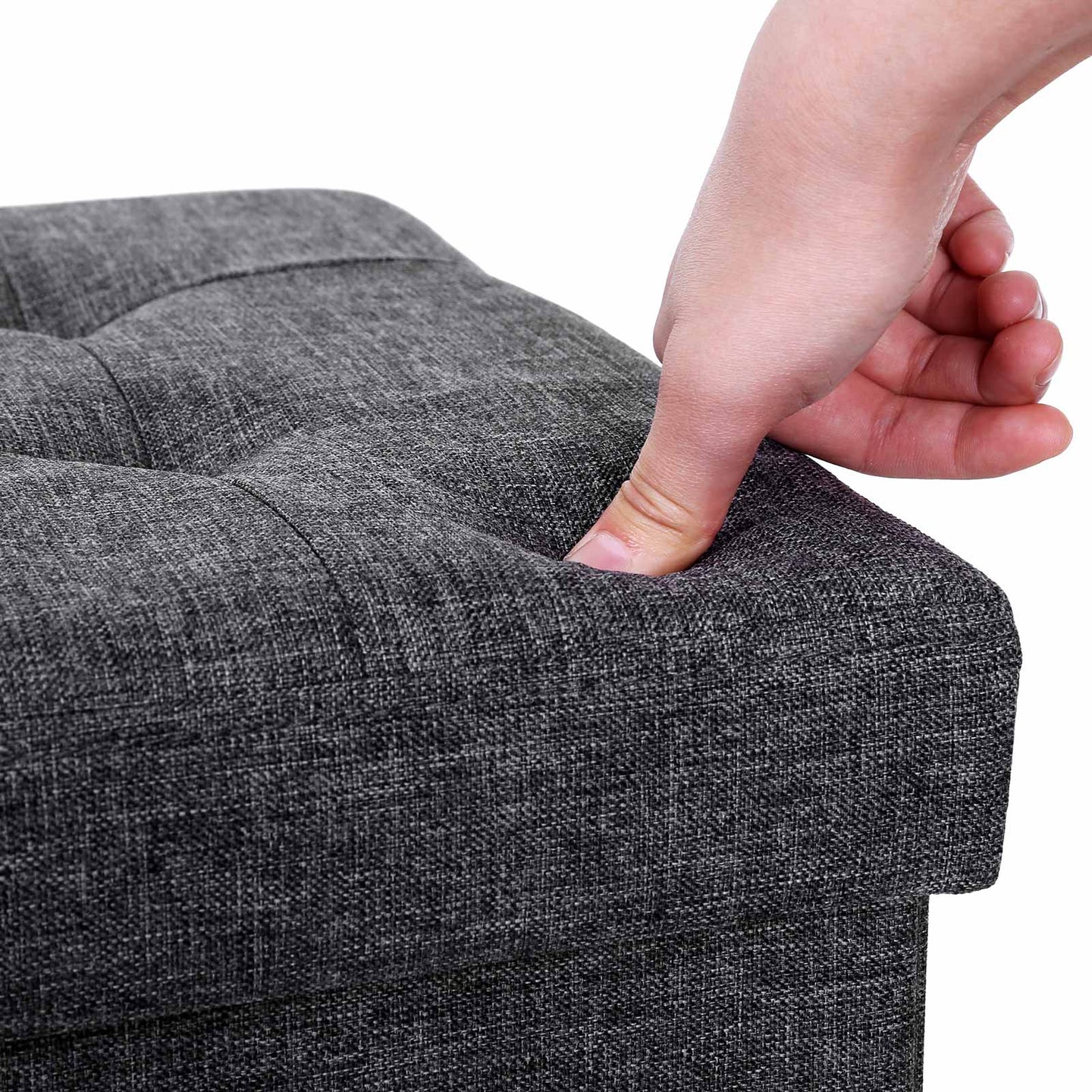 Storage Ottoman - Dark Grey - Linenette