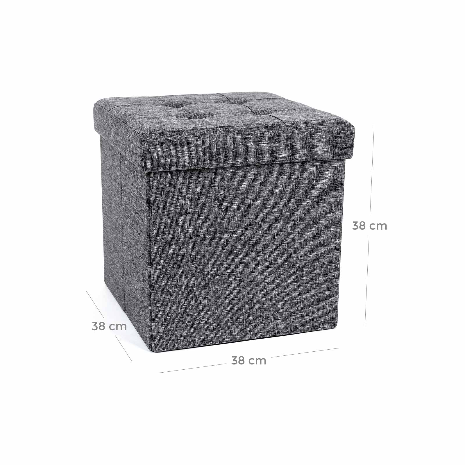Storage Ottoman - Dark Grey - Linenette
