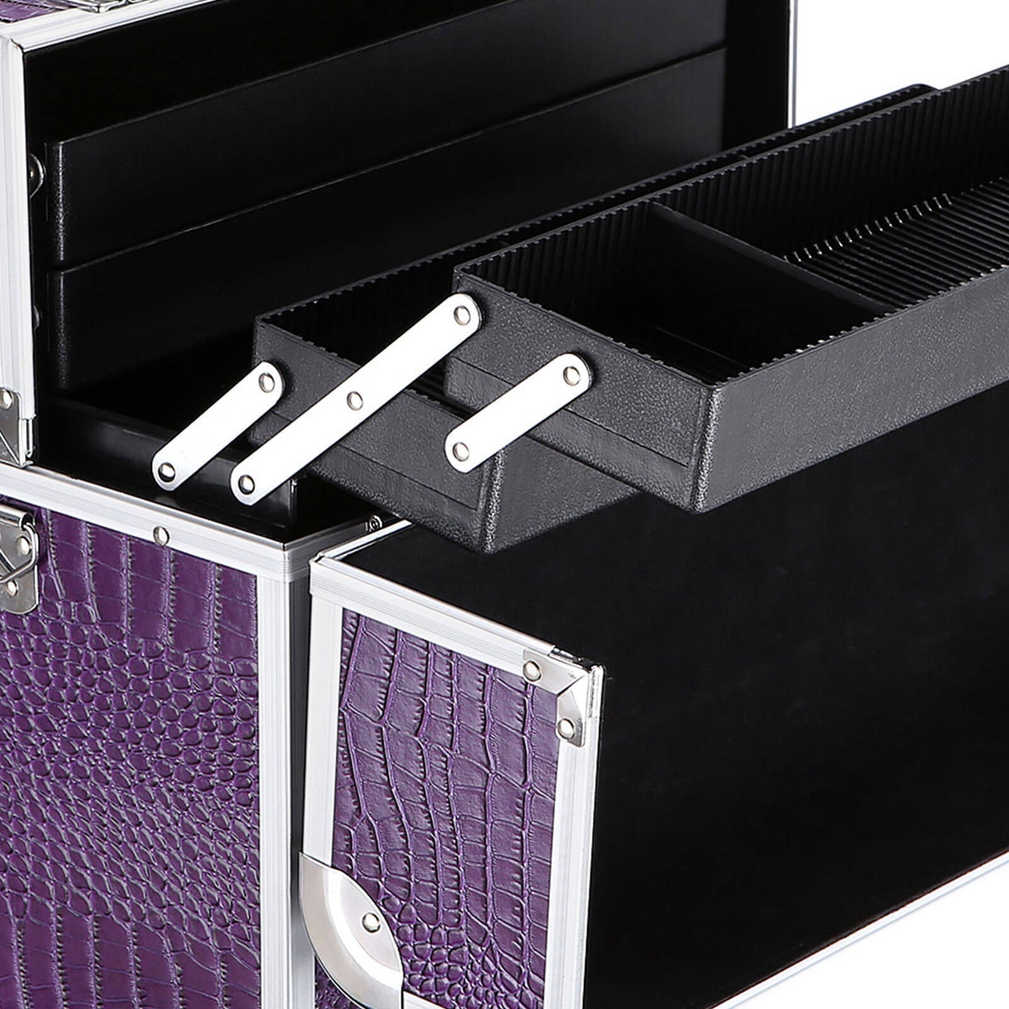 Cosmetic Case - Faux Leather - Croco Pattern
