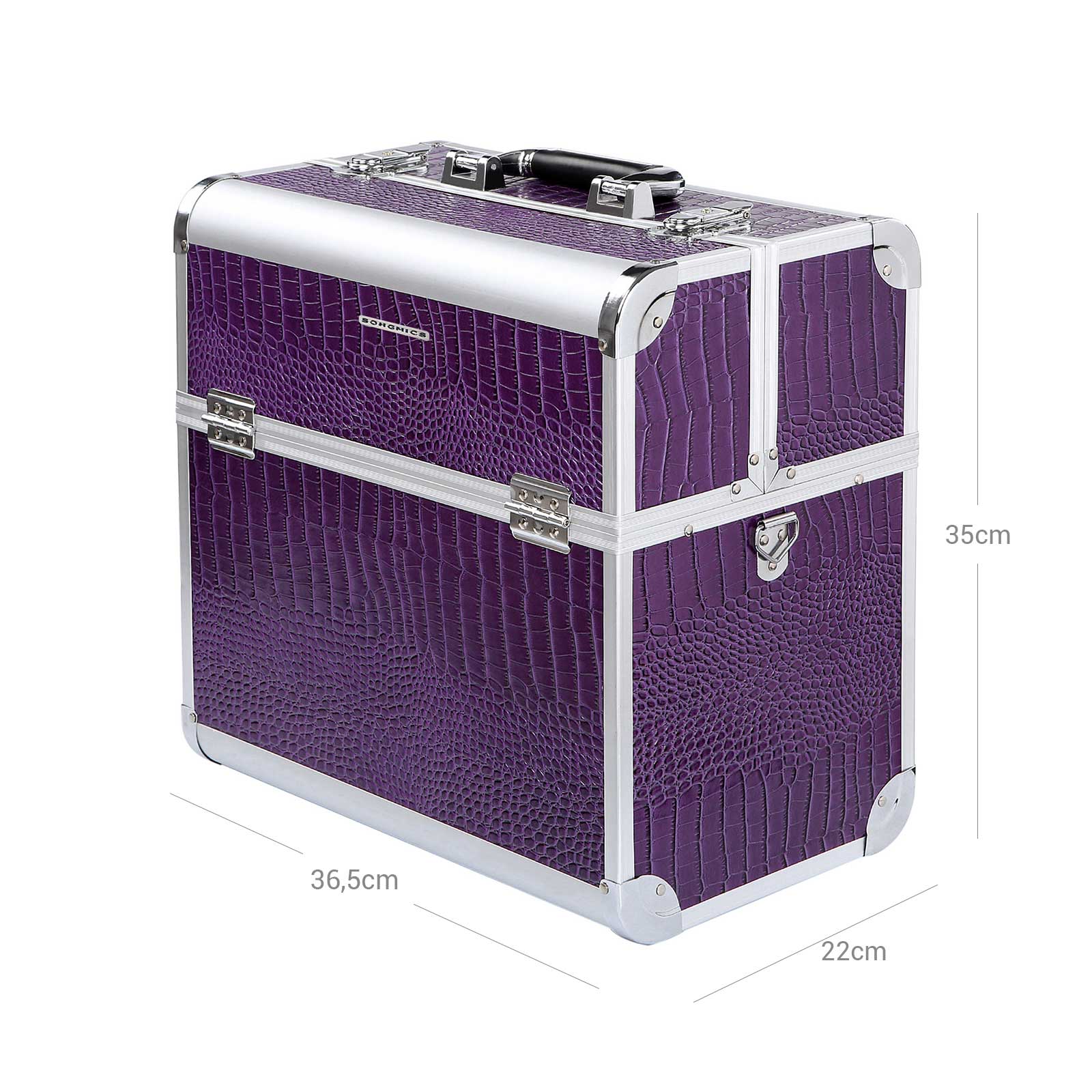 Cosmetic Case - Faux Leather - Croco Pattern