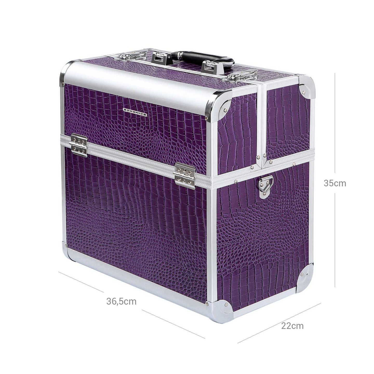 Cosmetic Case - Faux Leather - Croco Pattern