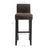 Low Back Bar Stool - PU - Brown and Black - Padded Seat with Solid Wood Legs and Footrest