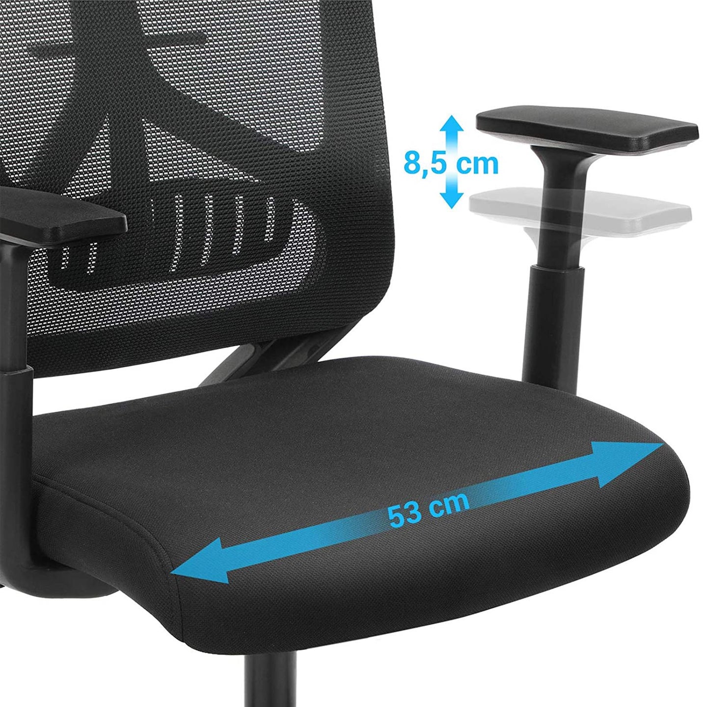 Ergonomic Office Chair - Mesh - Black - Adjustable Headrest