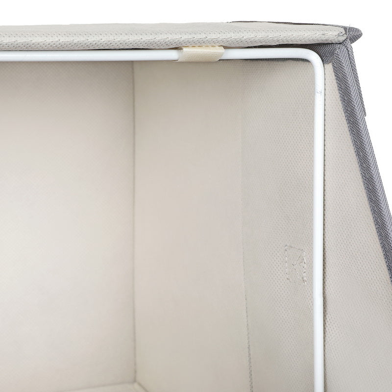Stackable Storage Bins - Metal Frame - Grey - Magnetic Closure