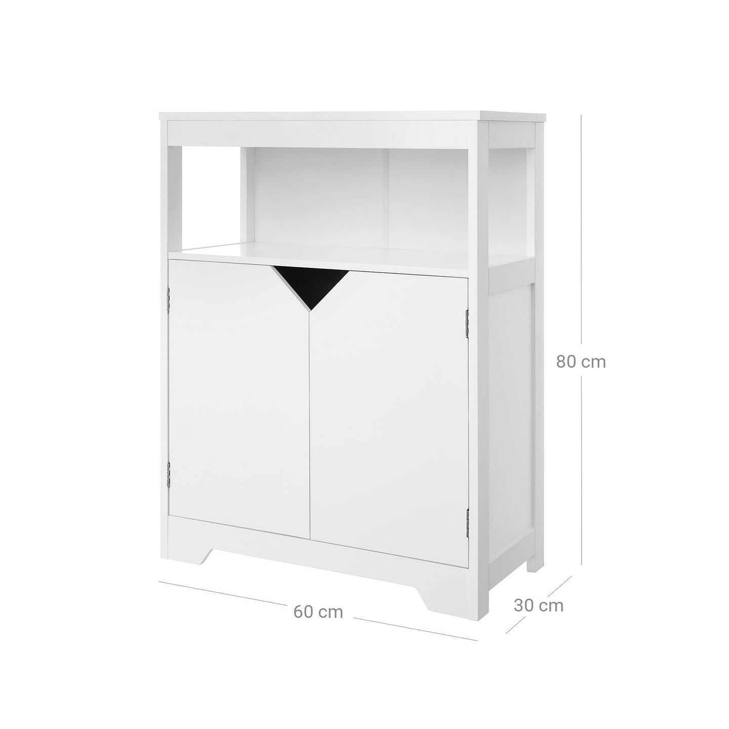 Bathroom Storage Cabinet - MDF - White - Marble-Like Pattern