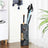 Umbrella Stand - Metal - Matte Anthracite Grey - Round with Water Tray and Hooks