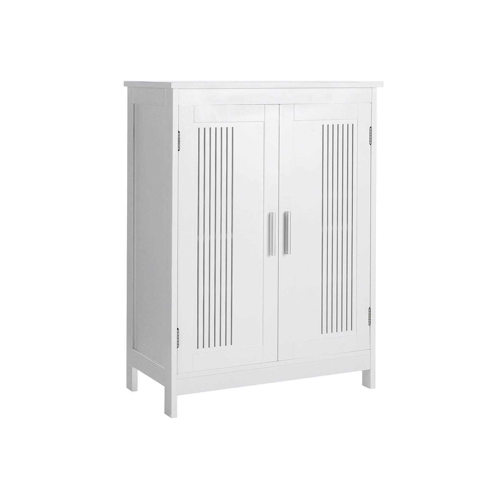 Bathroom Floor Cabinet - Wood - Matte White - 2-Door with Adjustable Shelves