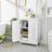 Bathroom Floor Cabinet - Wood - Matte White - 2-Door with Adjustable Shelves