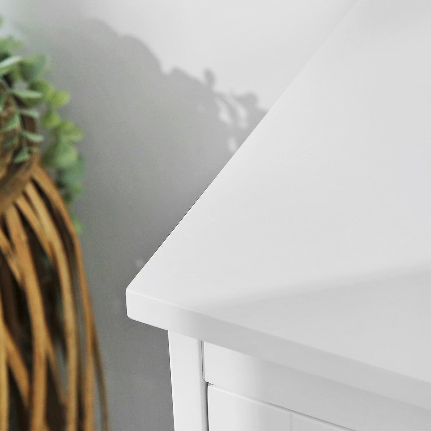 Bathroom Floor Cabinet - Wood - Matte White - 2-Door with Adjustable Shelves