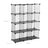 Cubes Storage Organiser - Metal Wire Mesh - Black - Interlocking Design with Large Capacity