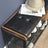 Shoe Bench - Metal Frame - Black Imitation Leather and Rustic Brown