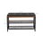 Shoe Bench - Metal Frame - Black Imitation Leather and Rustic Brown