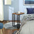 Mesh Shelf Side Table - Metal - Rustic Brown