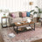 Mesh Shelf Side Table - Metal - Rustic Brown