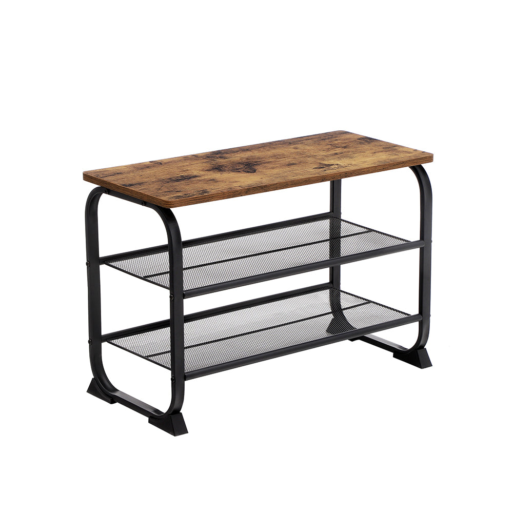 Shoe Bench - Metal - Rustic Brown