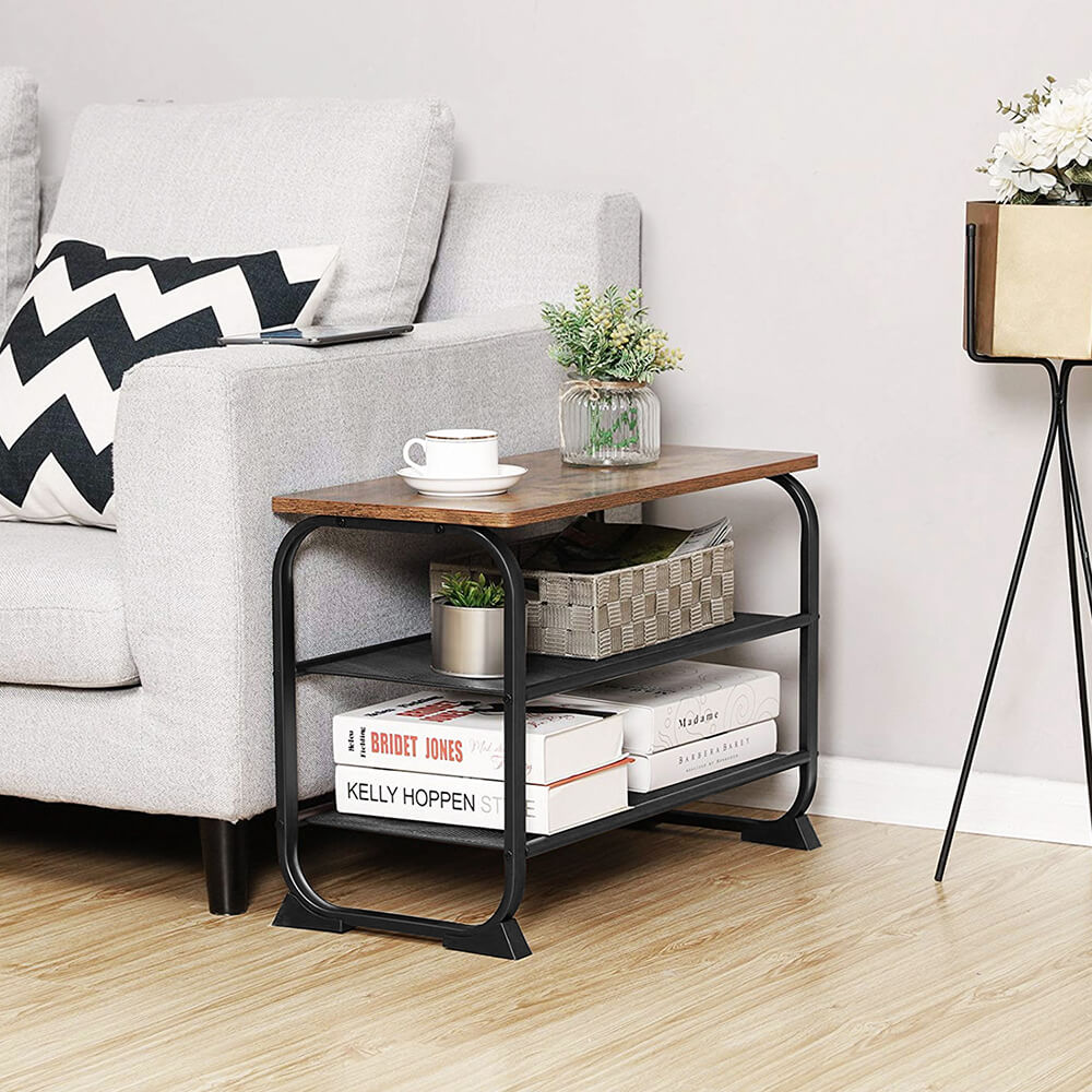 Shoe Bench - Metal - Rustic Brown