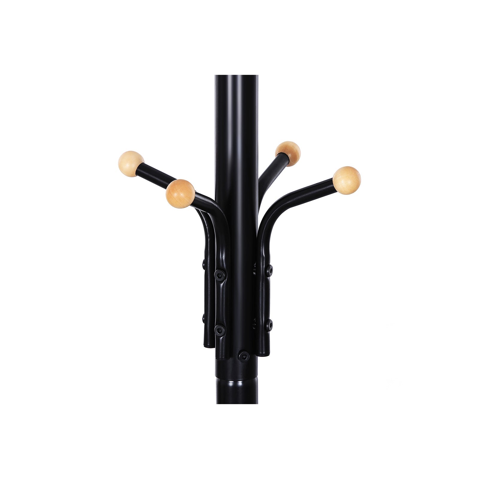 Clothes Stand - Metal - Black - 182 cm Height with Hat and Handbag Hooks