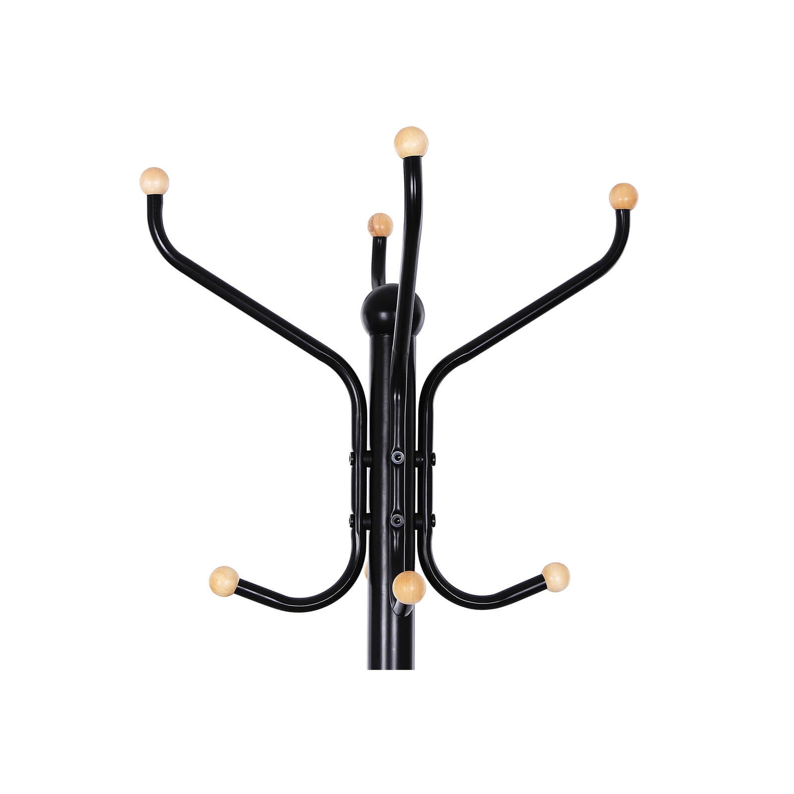 Clothes Stand - Metal - Black - 182 cm Height with Hat and Handbag Hooks