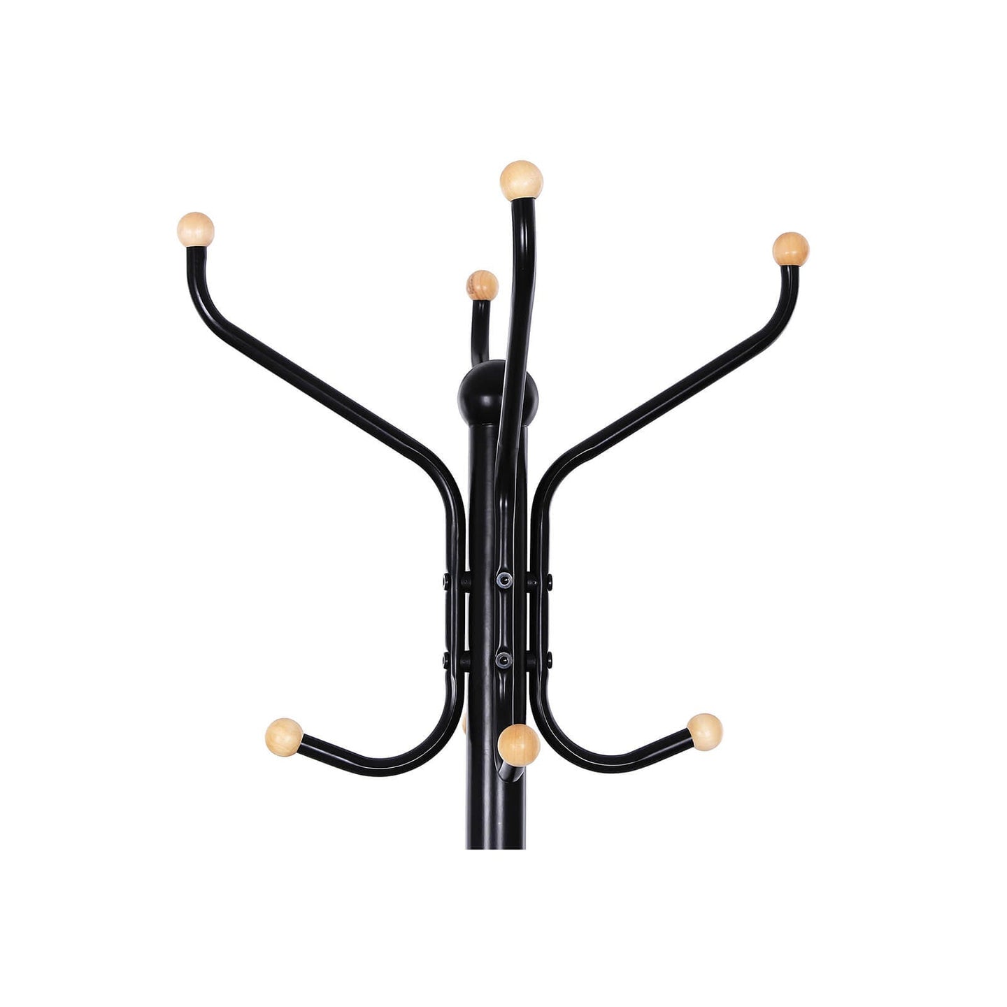 Clothes Stand - Metal - Black - 182 cm Height with Hat and Handbag Hooks