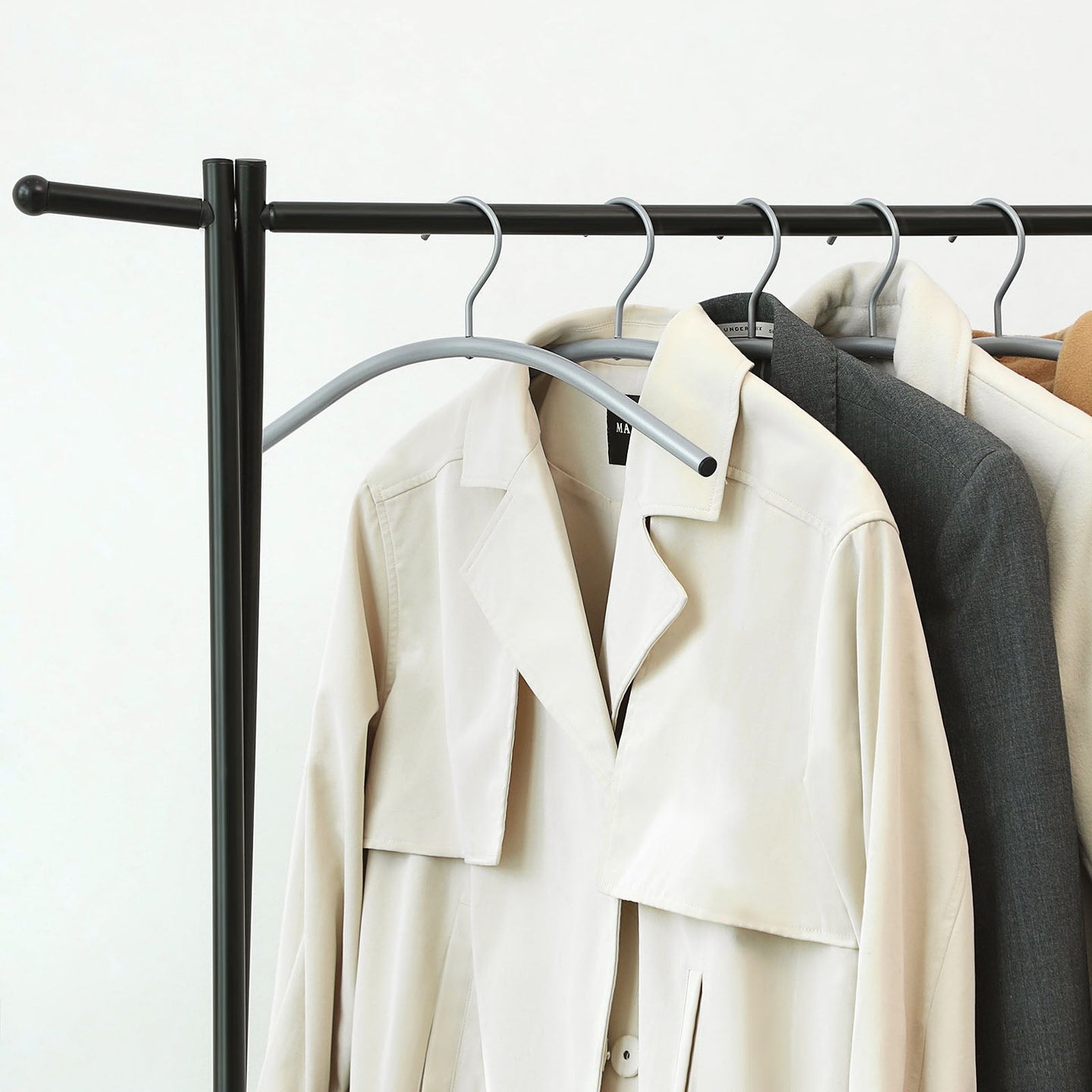 Heavy Duty Metal Coat Hangers - Metal - Grey - 360° Swivel Hook