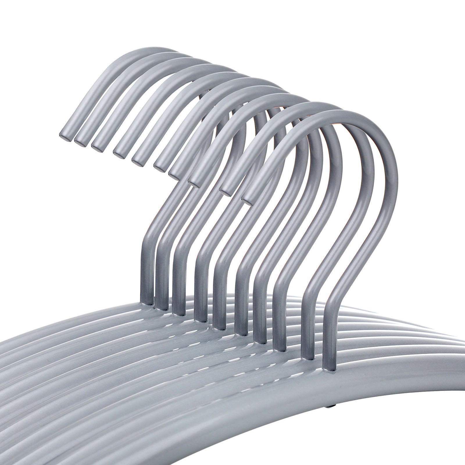 Heavy Duty Metal Coat Hangers - Metal - Grey - 360° Swivel Hook