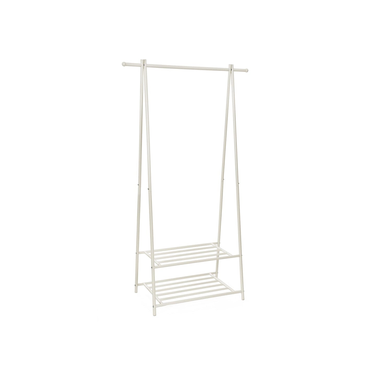 Metal Coat Rack - Metal - Black - 2-Tier Entryway Organizer with Shoe and Hat Stand