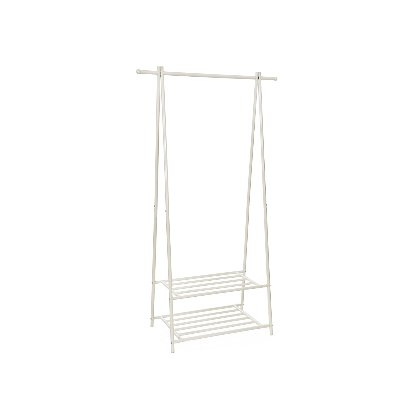 2-Tier Coat Rack - Metal - Black - Entryway Organizer with Shoe and Hat Storage
