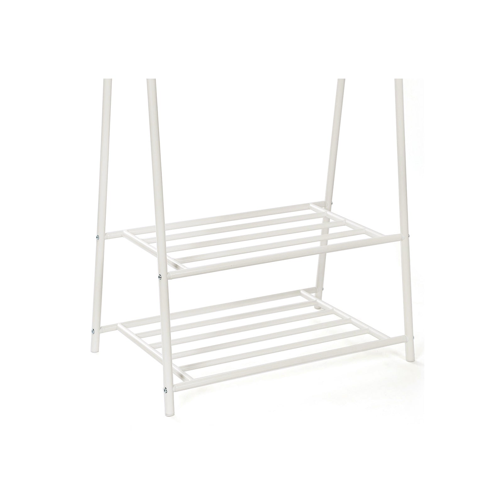 Metal Coat Rack - Metal - Black - 2-Tier Entryway Organizer with Shoe and Hat Stand