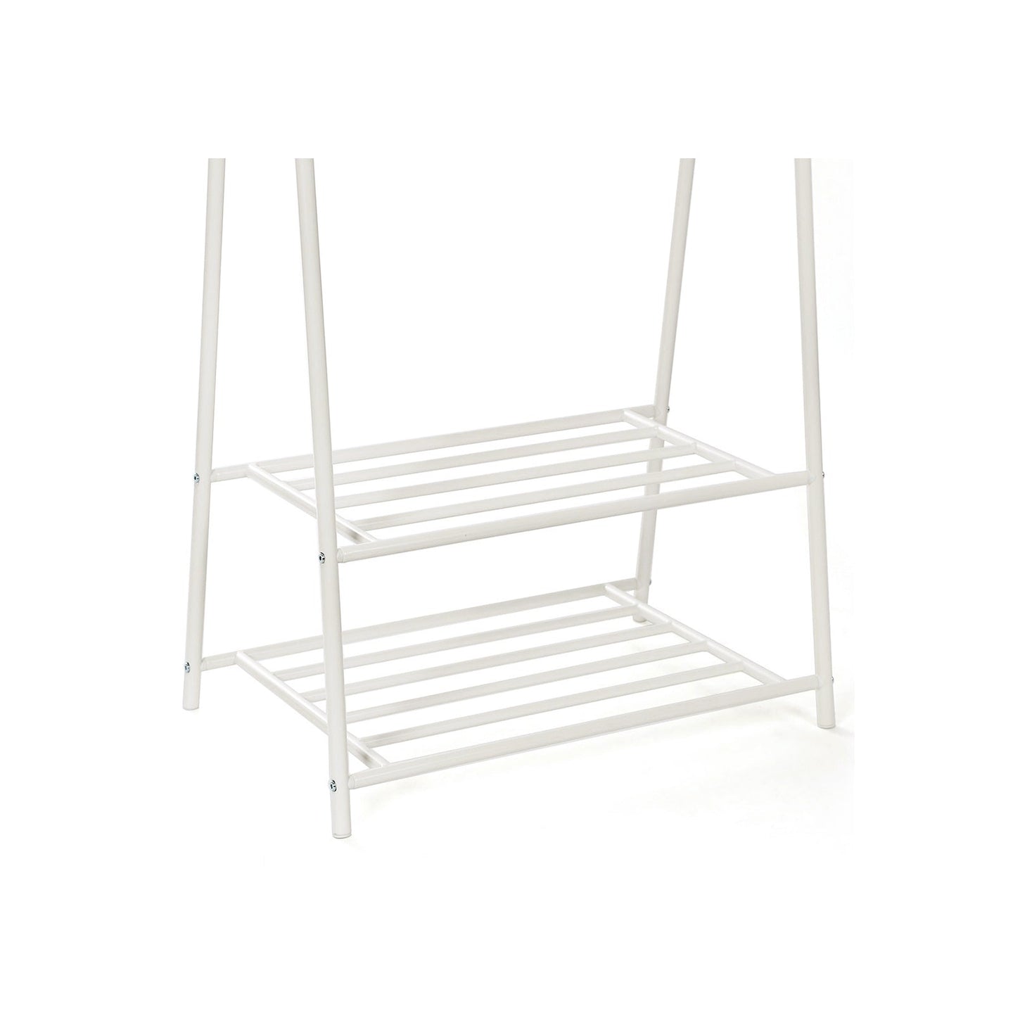Metal Coat Rack - Metal - Black - 2-Tier Entryway Organizer with Shoe and Hat Stand