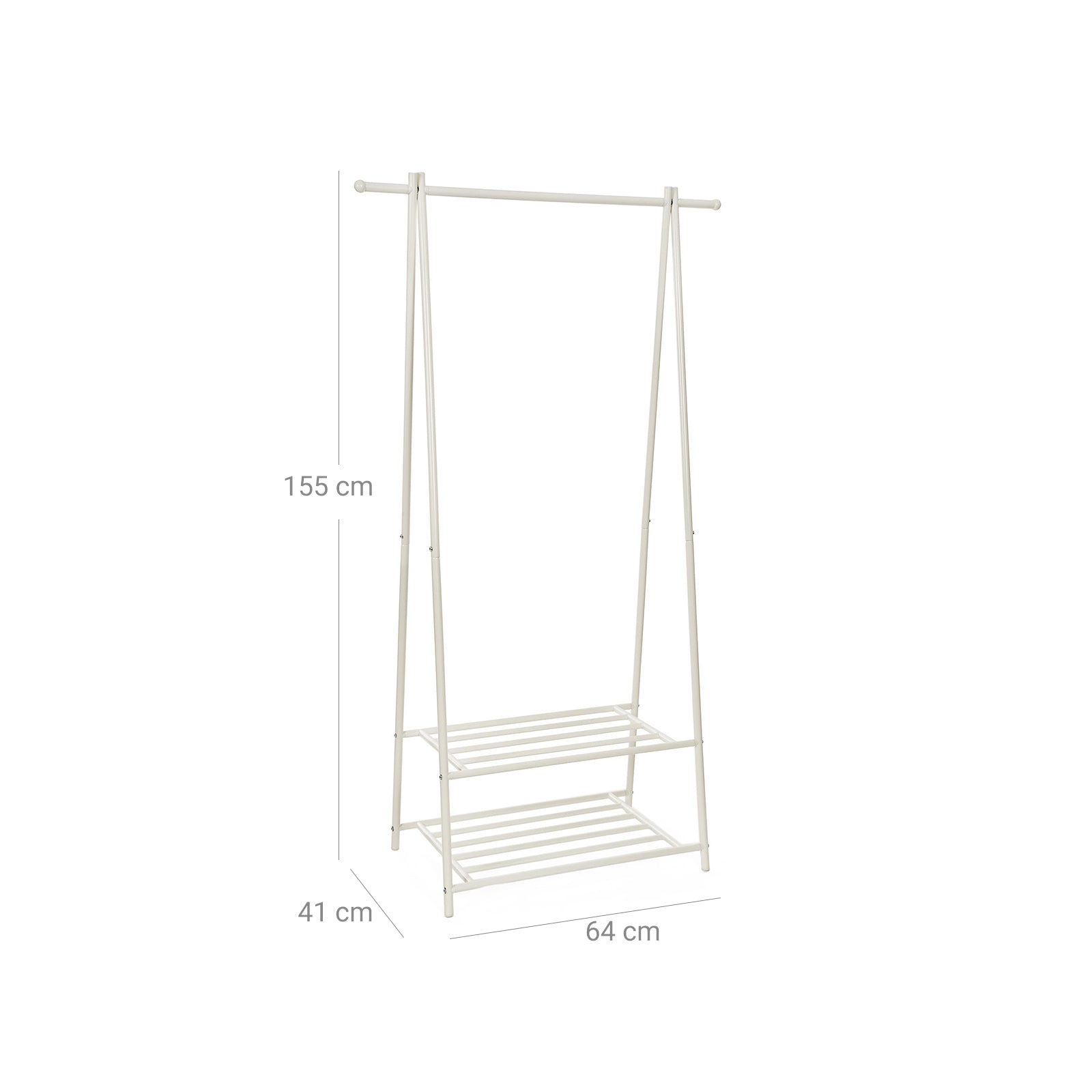 Metal Coat Rack - Metal - Black - 2-Tier Entryway Organizer with Shoe and Hat Stand