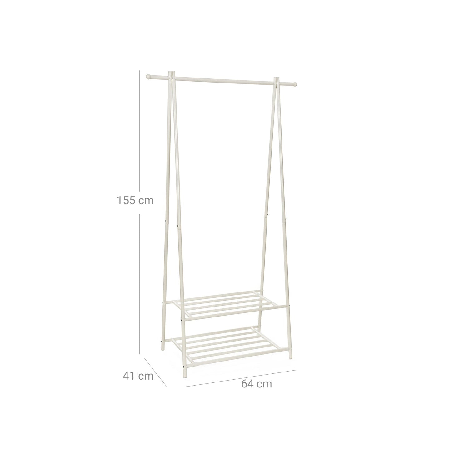 Metal Coat Rack - Metal - Black - 2-Tier Entryway Organizer with Shoe and Hat Stand