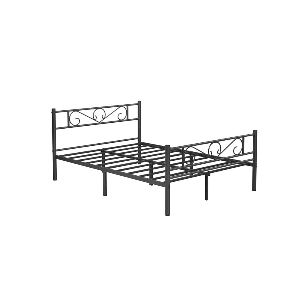Double Bed Frame - Metal - Black - Fits 140 x 190 cm Mattress
