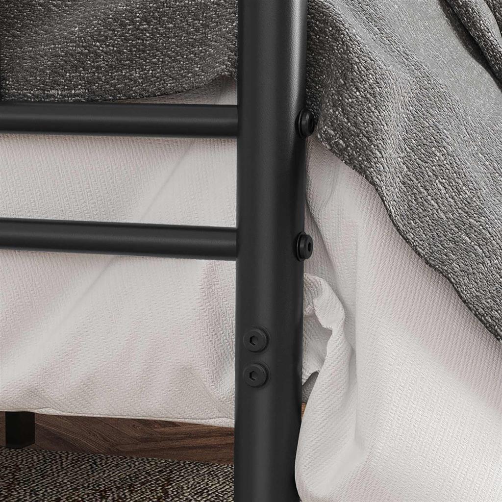 Double Bed Frame - Metal - Black - Fits 140 x 190 cm Mattress