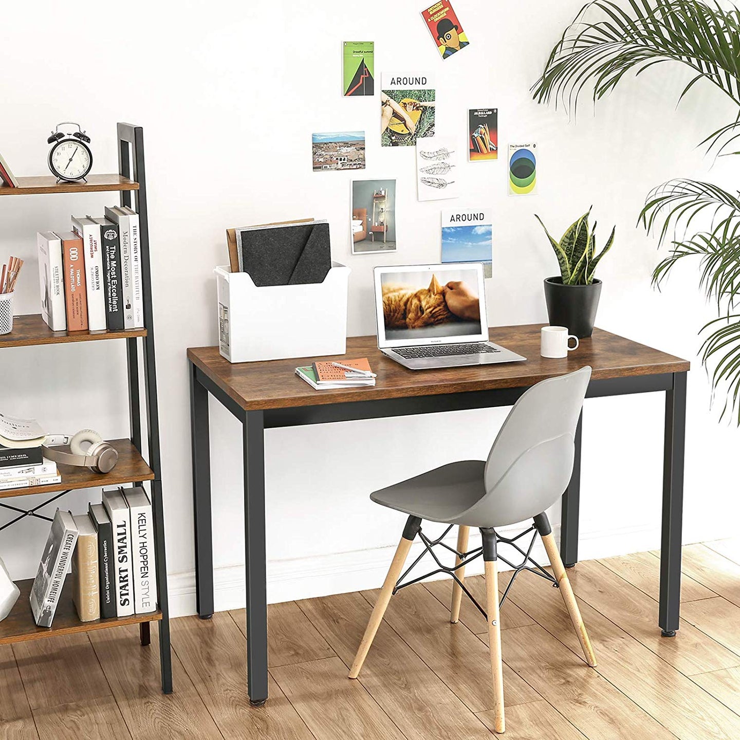 Computer Desk - Metal - Black and White - Large Desktop