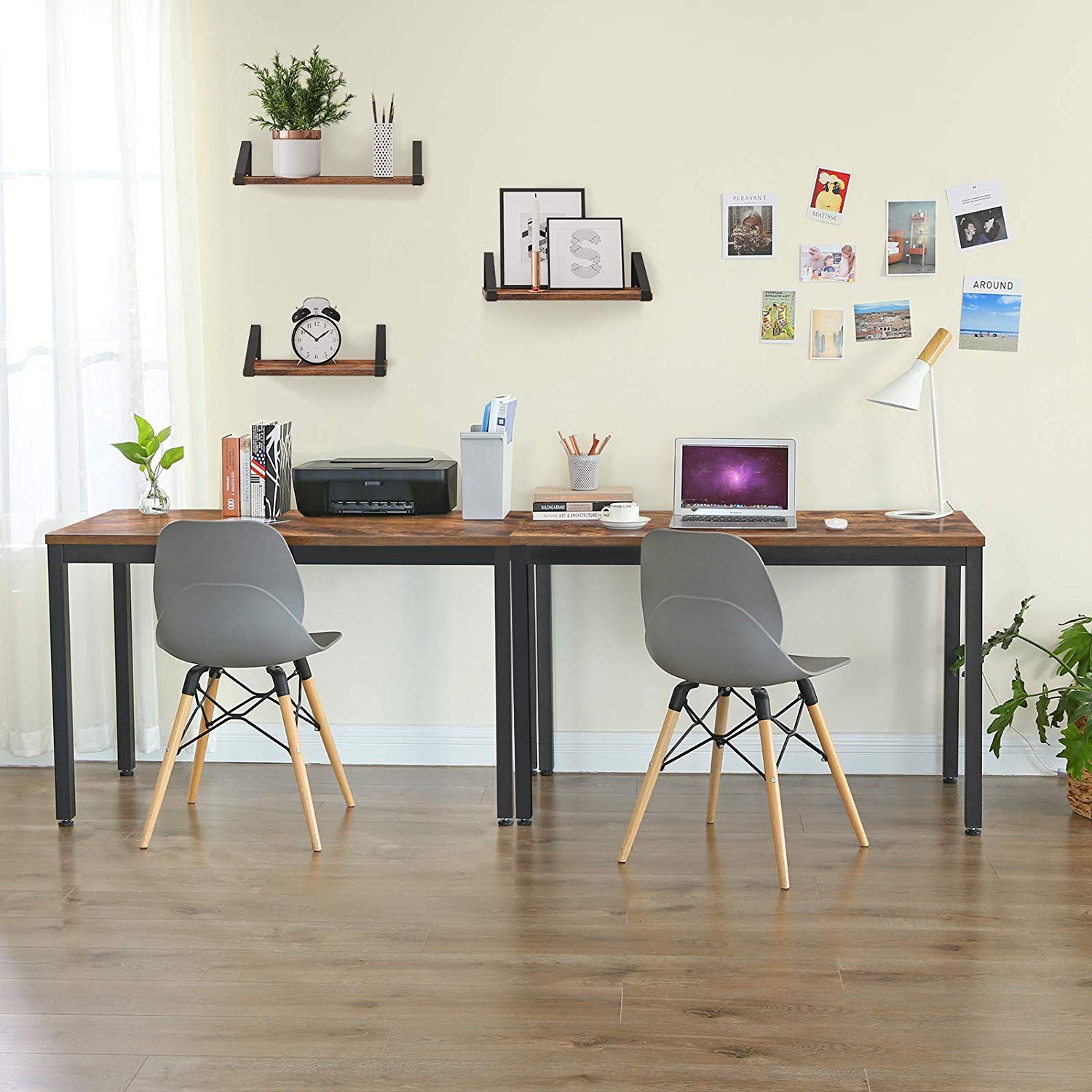 Computer Desk - Metal - Black and White - Large Desktop