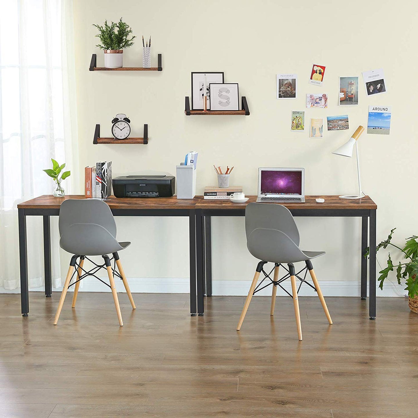 Computer Desk - Metal - Black and White - Large Desktop