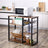 Metal Frame Kitchen Shelf - Metal - Multifunctional Storage with Wire Basket and Hooks