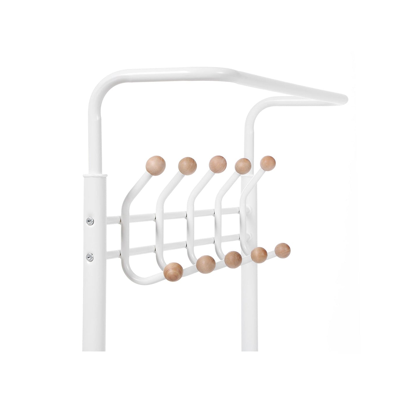 Metal Hallway Rack - Metal - Cream - Multifunctional Coat and Shoe Organizer