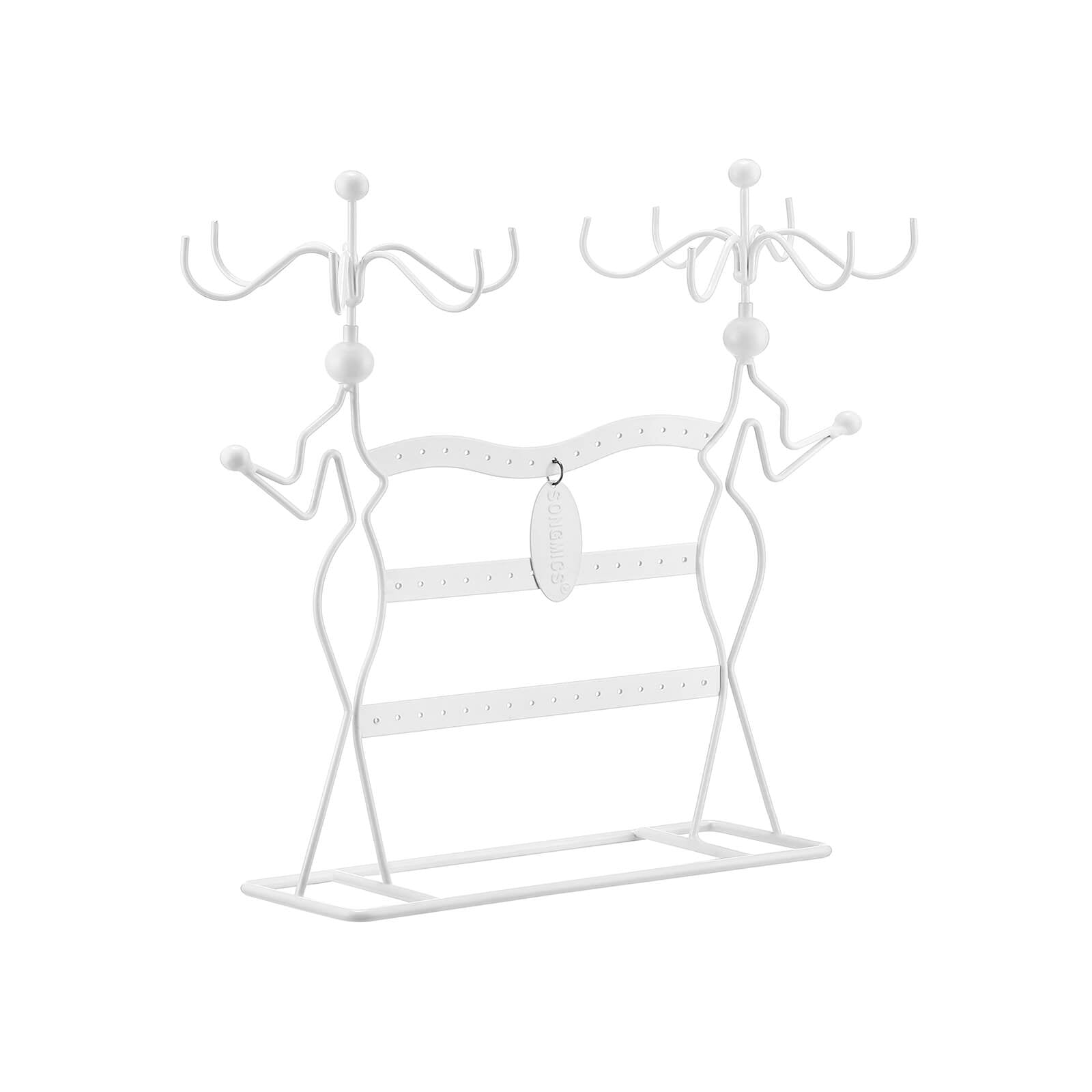 Jewellery Organiser - Metal - White - Multi-Level Necklaces Holder