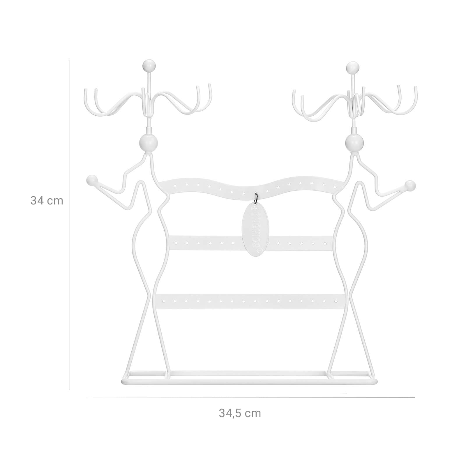 Jewellery Organiser - Metal - White - Multi-Level Necklaces Holder