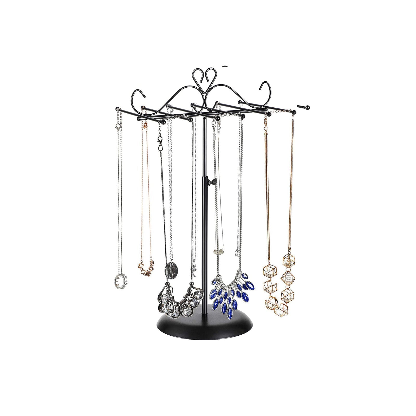 Jewellery Rack - Metal - White - Multi-Functional Display for Necklaces
