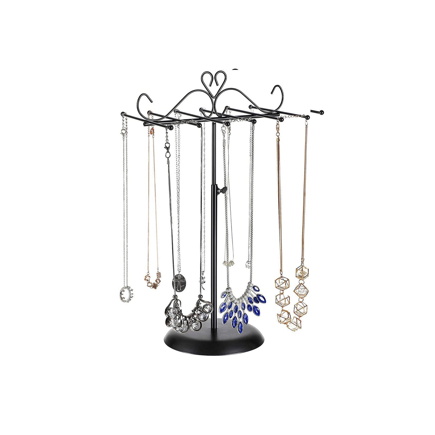 Jewellery Rack - Metal - White - Multi-Functional Display for Necklaces
