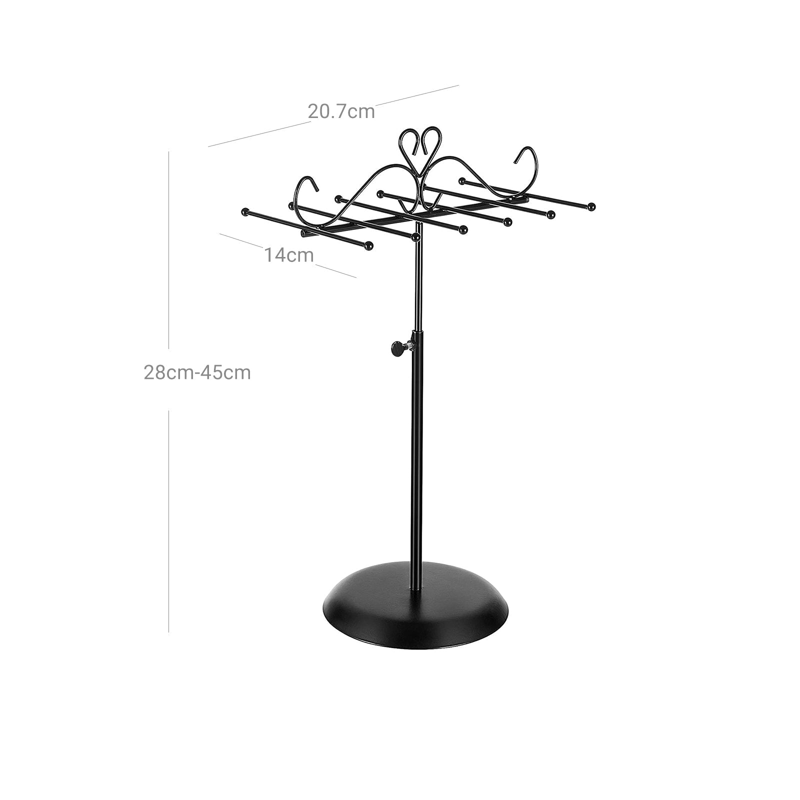 Jewellery Rack - Metal - White - Multi-Functional Display for Necklaces