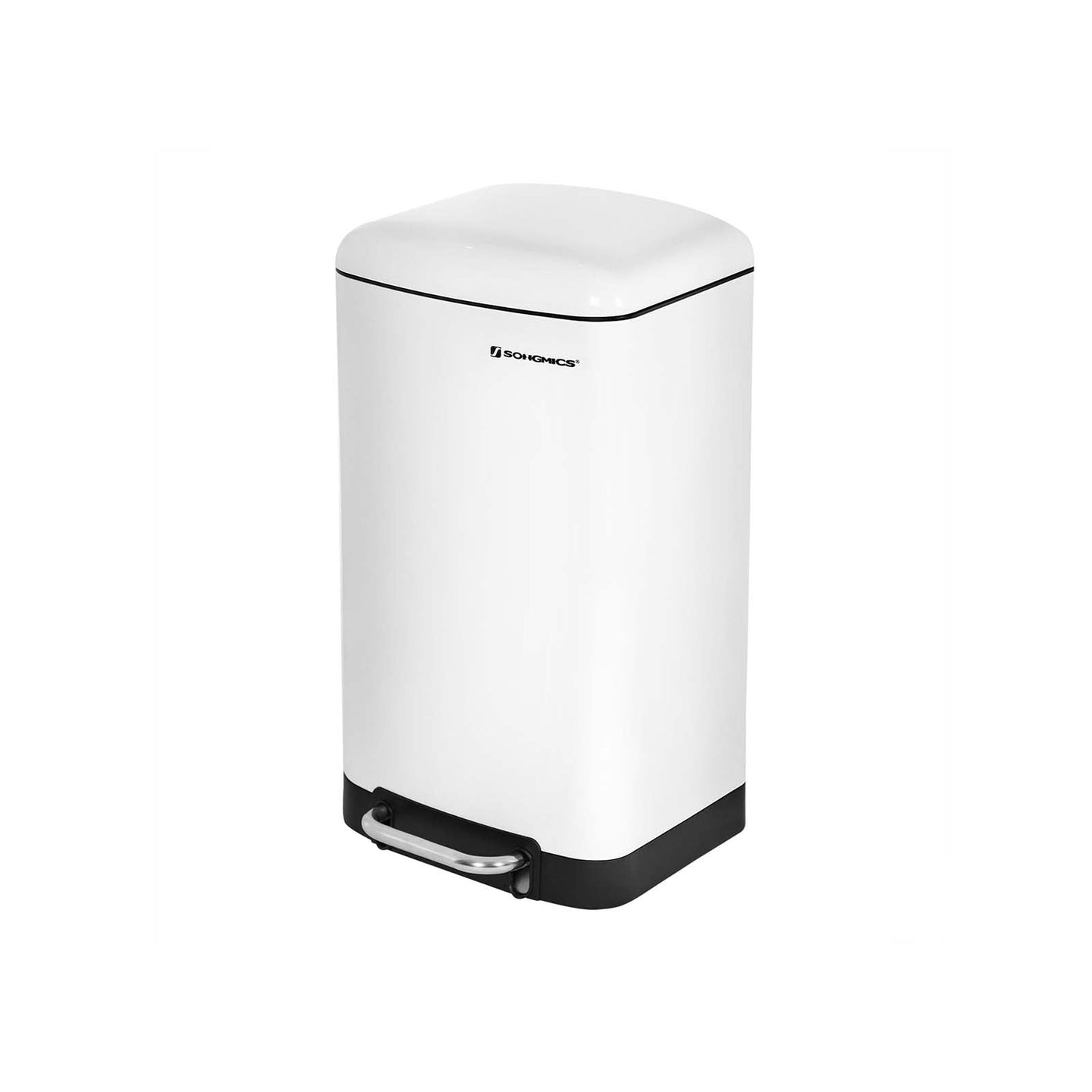 Pedal Bin - Stainless Steel - Silver - 30L Capacity with Soft Close Lid and Non-slip Base