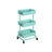 Metal Rolling Cart - Metal - Mint Green - 3-Tier Design with Height Adjustable Shelves and Brakes