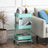 Metal Rolling Cart - Metal - Mint Green - 3-Tier Design with Height Adjustable Shelves and Brakes