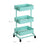 Metal Rolling Cart - Metal - Mint Green - 3-Tier Design with Height Adjustable Shelves and Brakes