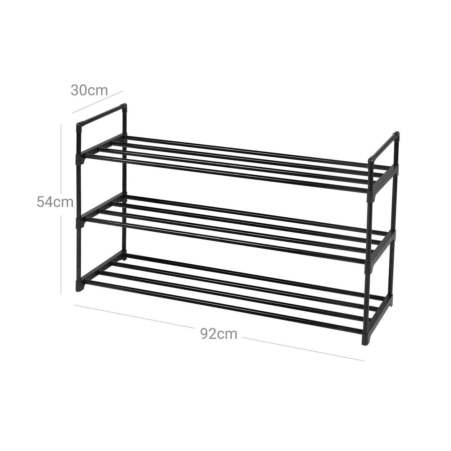 Shoe Rack - Steel - Grey - Holds Up to 15 Pairs