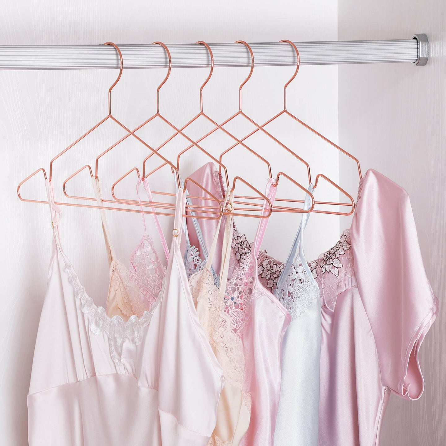 Metal Clothes Hanger - Rose Gold - Chromium-plated