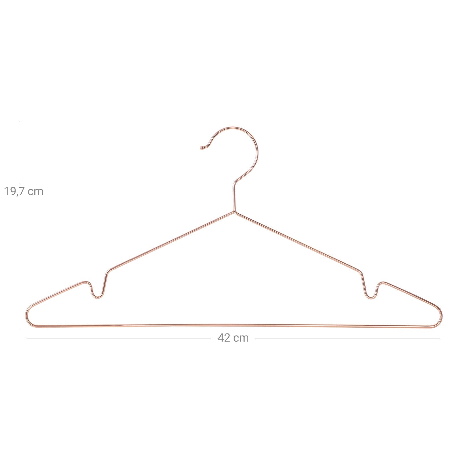 Metal Clothes Hanger - Rose Gold - Chromium-plated